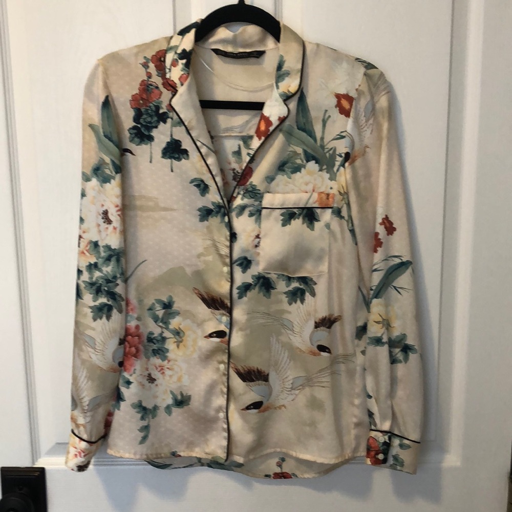 Zara printed pajama shirt